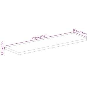 Stolní deska 110x30x3,8cm obdélníková masivní recyklované dřevo - obrázek 9