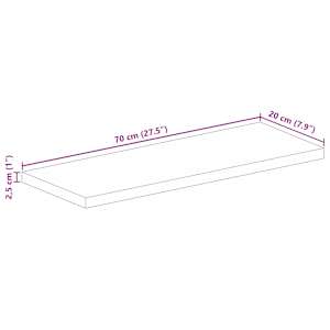 Stolní deska 70x20x2,5 cm obdélníková hrubé mangovníkové dřevo - obrázek 9
