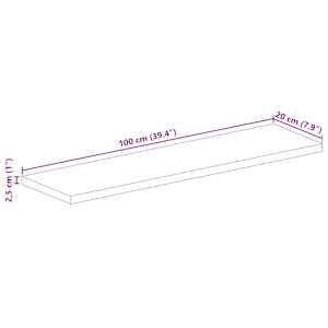 Stolní deska 100x20x2,5 cm obdélníková hrubé mangovníkové dřevo - obrázek 9