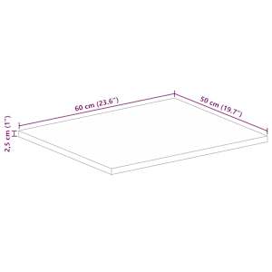 Stolní deska 60x50x2,5 cm obdélníková hrubé mangovníkové dřevo - obrázek 9