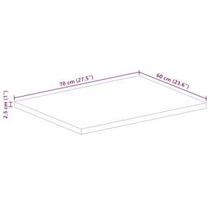 Stolní deska 70x60x2,5 cm obdélníková hrubé mangovníkové dřevo - obrázek 9