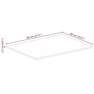 Stolní deska 80x60x1,5 cm obdélníková hrubé mangovníkové dřevo - obrázek 9