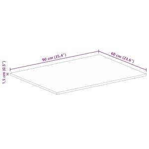 Stolní deska 90x60x1,5 cm obdélníková hrubé mangovníkové dřevo - obrázek 9