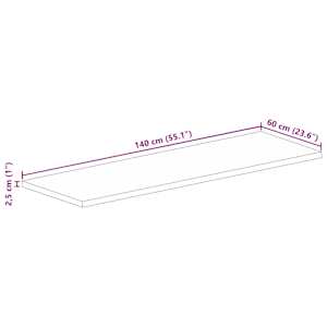 Stolní deska 140x60x2,5cm obdélníková hrubé mangovníkové dřevo - obrázek 9