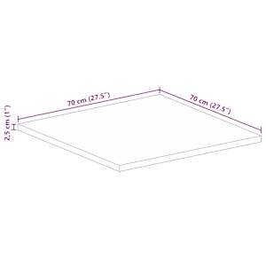 Stolní deska 70x70x2,5 cm čtvercová hrubé mangovníkové dřevo - obrázek 9
