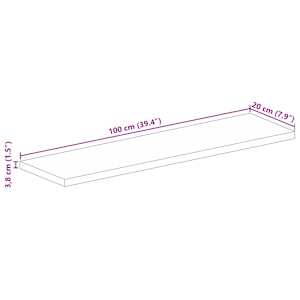 Stolní deska 100x20x3,8 cm obdélníková hrubé mangovníkové dřevo - obrázek 9