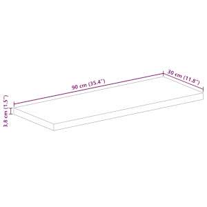 Stolní deska 90x30x3,8 cm obdélníková hrubé mangovníkové dřevo - obrázek 9