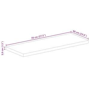 Stolní deska 70x60x3,8 cm obdélníková hrubé mangovníkové dřevo - obrázek 9