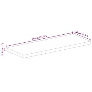 Stolní deska 80 x 20 x 2,5 cm obdélníková mangovníkové dřevo - obrázek 9
