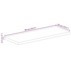 Stolní deska 90 x 50 x 2,5 cm obdélníková mangovníkové dřevo - obrázek 9