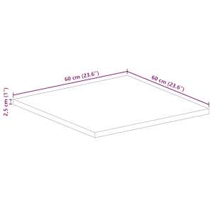 Stolní deska 60x60x2,5 cm čtvercová masivní mangovníkové dřevo - obrázek 9
