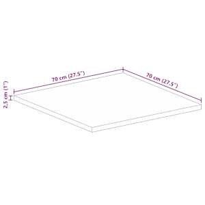 Stolní deska 70x70x2,5 cm čtvercová masivní mangovníkové dřevo - obrázek 9