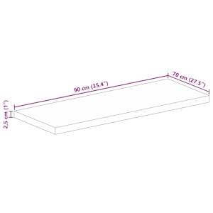 Stolní deska 90 x 70 x 2,5 cm obdélníková mangovníkové dřevo - obrázek 9