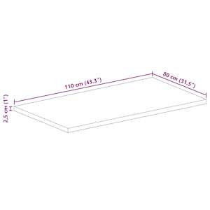 Stolní deska 110 x 80 x 2,5 cm obdélníková mangovníkové dřevo - obrázek 9