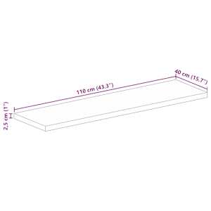 Stolní deska 110 x 40 x 2,5 cm obdélníková mangovníkové dřevo - obrázek 9