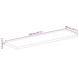 Stolní deska 120 x 40 x 2,5 cm obdélníková mangovníkové dřevo - obrázek 9