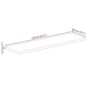 Stolní deska 110 x 50 x 2,5 cm obdélníková mangovníkové dřevo - obrázek 9