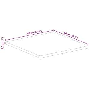 Stolní deska 60x60x2,5 cm čtvercová masivní mangovníkové dřevo - obrázek 9