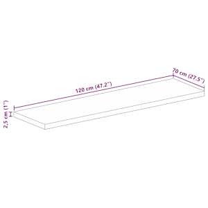 Stolní deska 120 x 70 x 2,5 cm obdélníková mangovníkové dřevo - obrázek 9