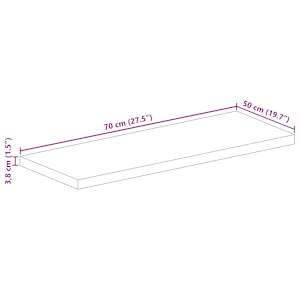 Stolní deska 70 x 50 x 3,8 cm obdélníková mangovníkové dřevo - obrázek 9