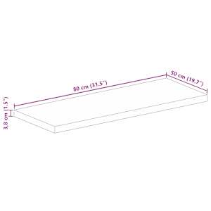 Stolní deska 80 x 50 x 3,8 cm obdélníková mangovníkové dřevo - obrázek 9