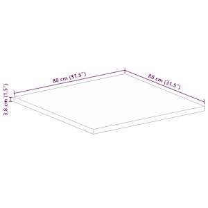 Stolní deska 80x80x3,8 cm čtvercová masivní mangovníkové dřevo - obrázek 9