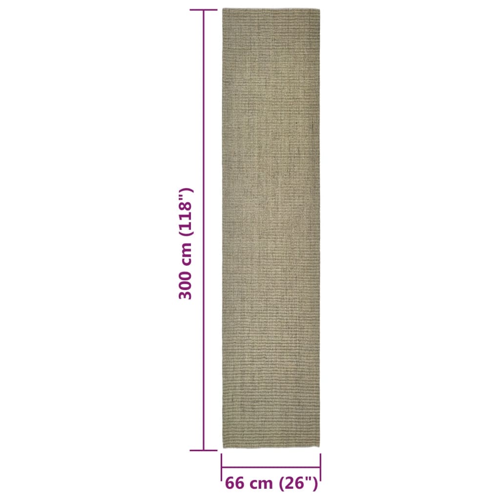 Sisalmat voor krabpaal 66x300 cm taupe