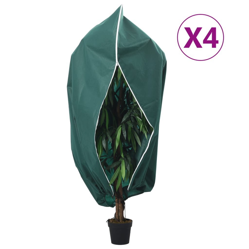 vidaXL Huse de plante din fleece cu fermoar 4 buc. 70 g/m² 1,2x1,8 m