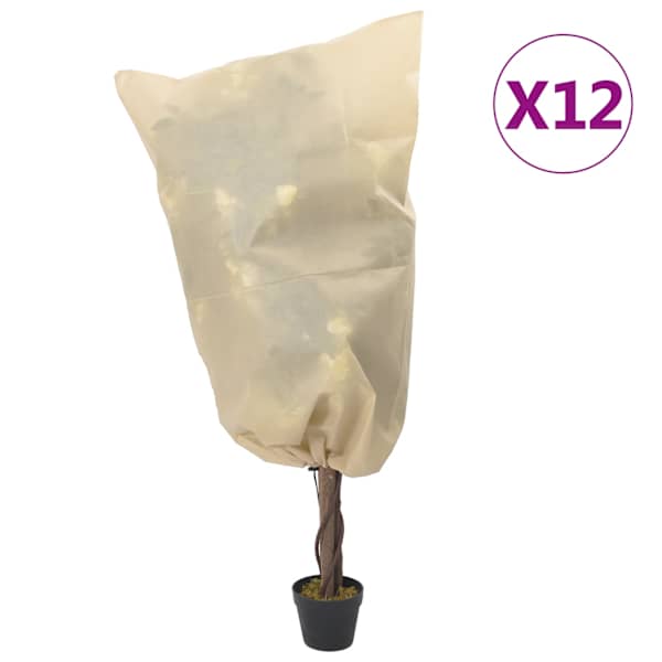 vidaXL pingutusn&ouml;&ouml;riga taime fliiskatted 12 tk, 70 g/m&sup2;, 0,8x0,8 m