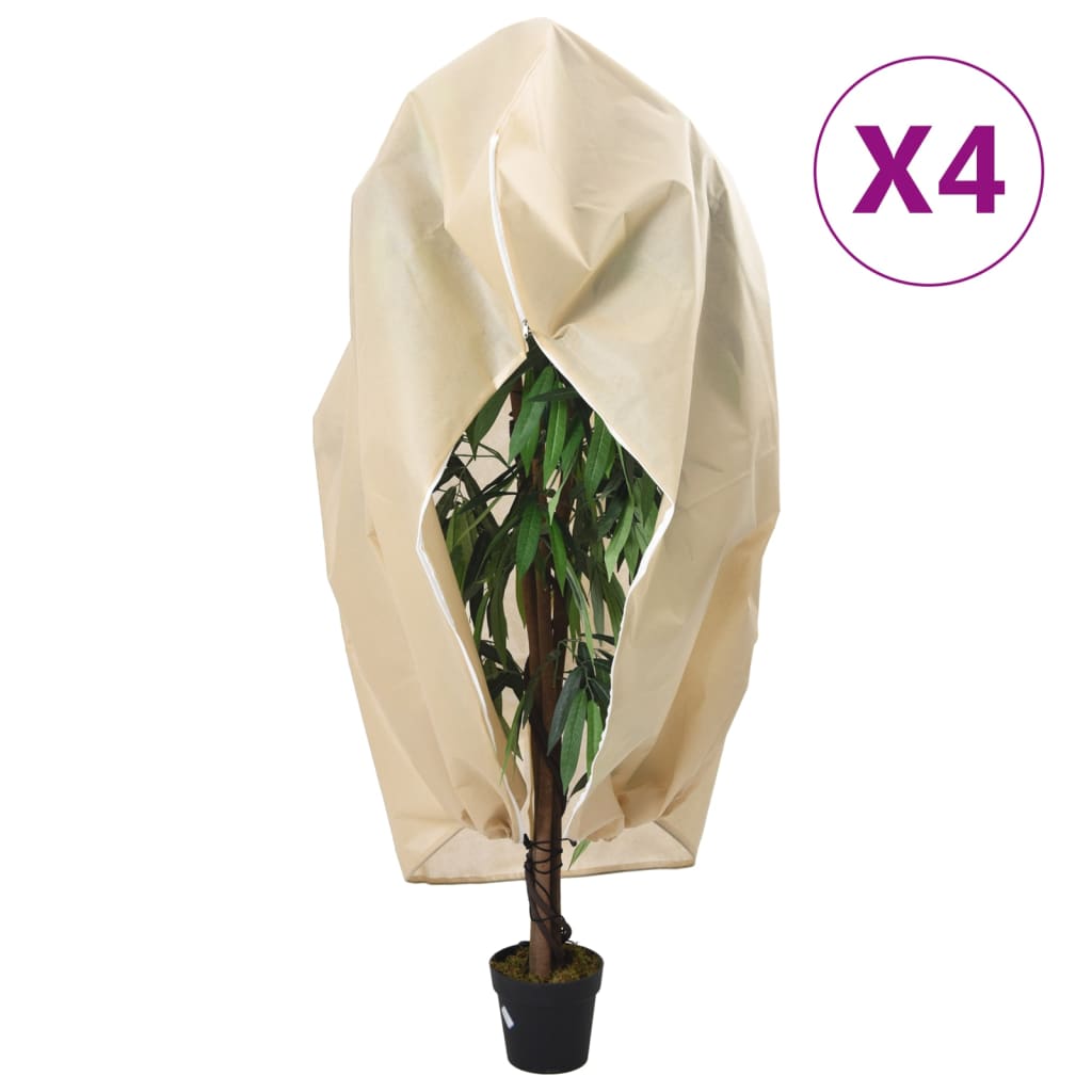 vidaXL Protecție de fleece plante cu fermoar 4 buc 70 g/m² 3,14x2,5 m