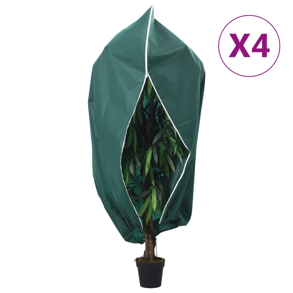 vidaXL Protecții fleece pentru plante, fermoar, 4 buc 70 g/m² 2,36x2 m