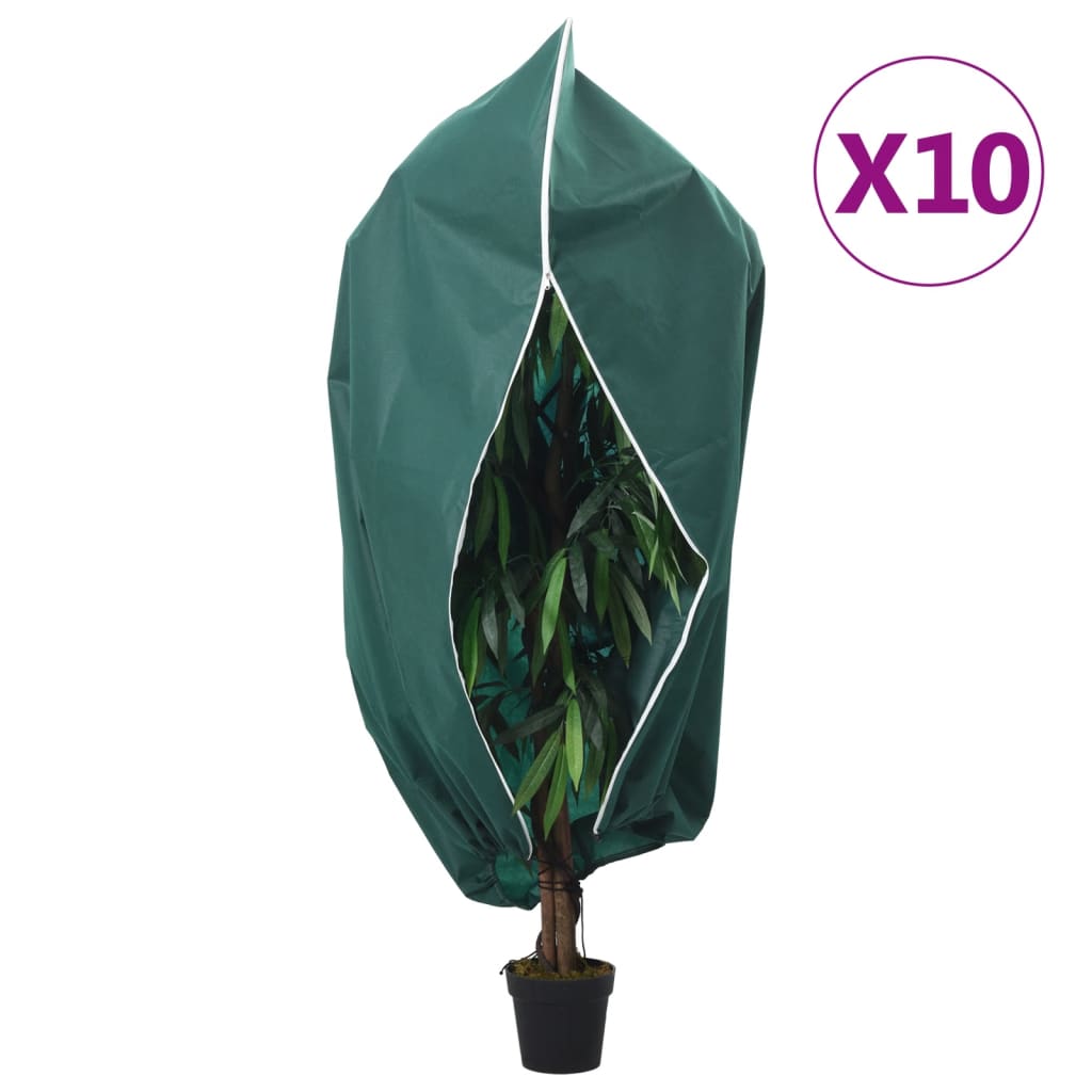 vidaXL plantebeskyttelse med lynlås 10 stk. 70 g/m² 2,36x2 m