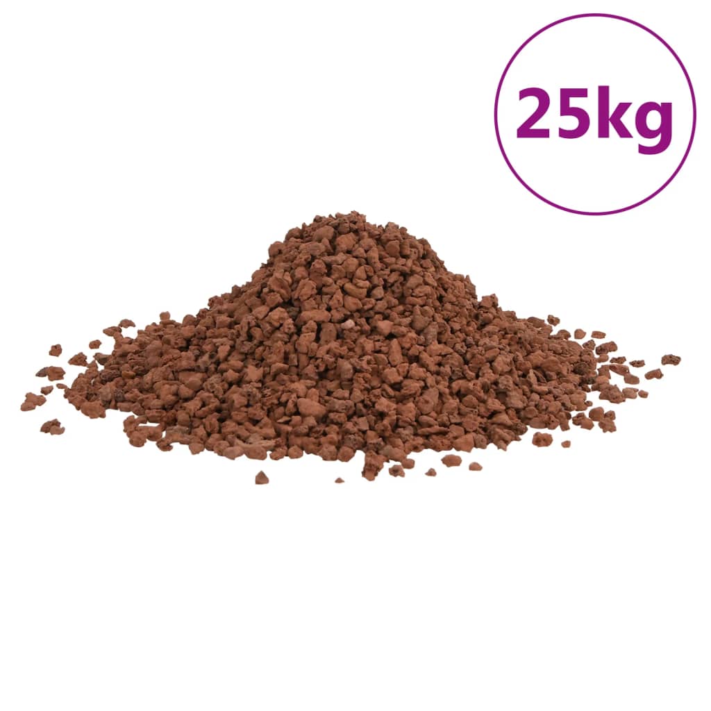 vidaXL Vulkanski kamen 25 kg rdeč 5-8 mm