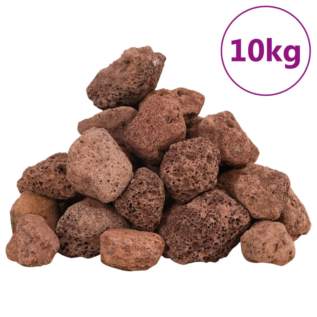 vidaXL Sopečné kamene 10 kg červené 3-5 mm