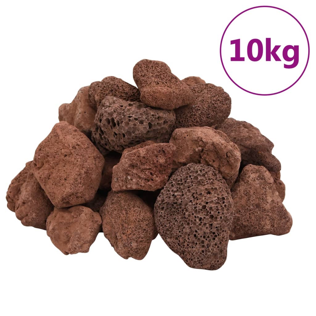 vidaXL Sopečné kameny 10 kg červené 5–8 cm