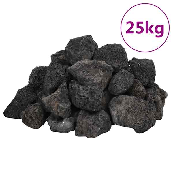 vidaXL vulkaanilised kivimid 25 kg, must, 3-5 cm
