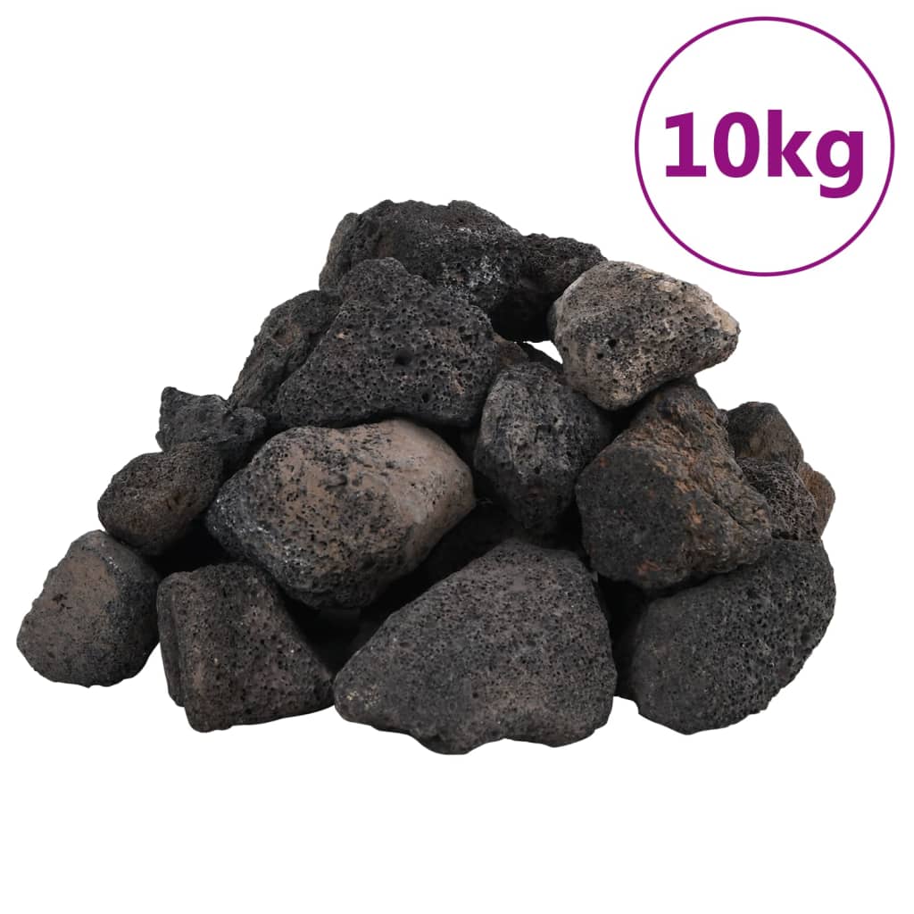 vidaXL Sopečné kamene 10 kg čierne 5-8 cm