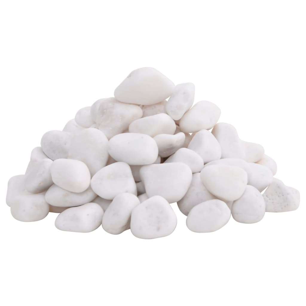 vidaXL Pietricele lustruite, 10 kg, alb, 2-5 cm
