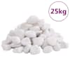 vidaXL poleeritud veerkivi 25 kg, valge, 2-5 cm