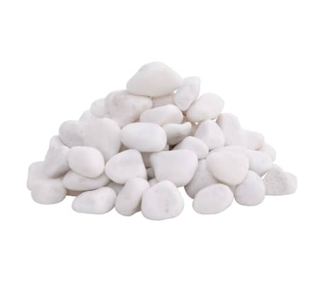 vidaXL Polished Pebbles 25 kg White 2-5 cm