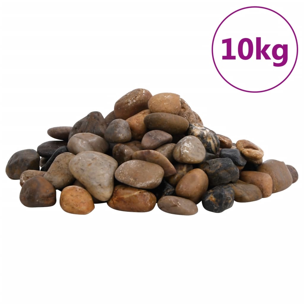 vidaXL Pietricele lustruite, 10 kg, culori mixte, 2-5 cm