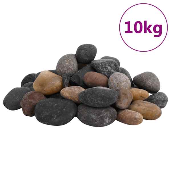 vidaXL poleeritud veerkivi 10 kg, eriv&auml;rvi, 5-8 cm