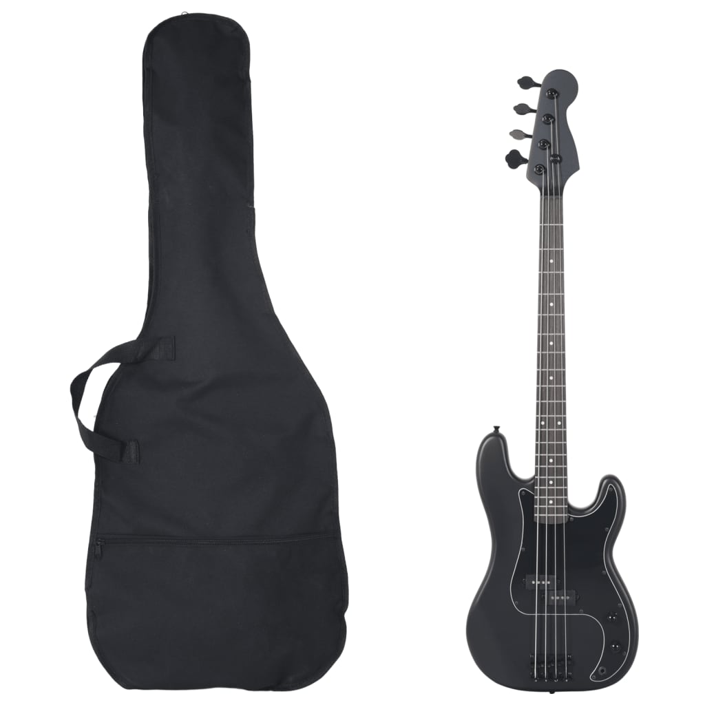 E-Bass für Anfänger mit Tasche Schwarz 4/4 46″