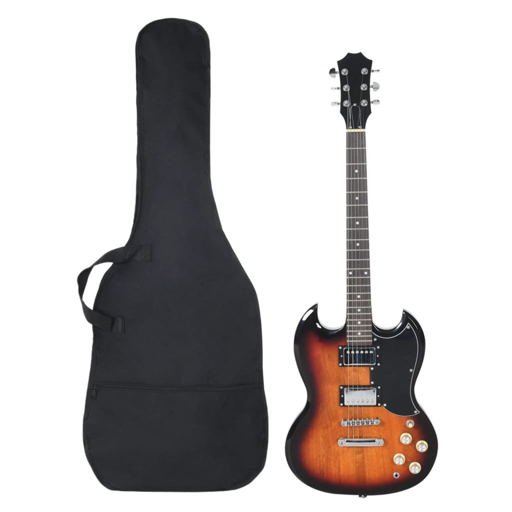 E-Gitarre für Anfänger mit Tasche Braun und Schwarz 4/4 39″