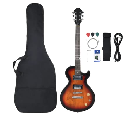 vidaXL Electric Guitar for Beginner with Bag Brown and Black 4/4 39"