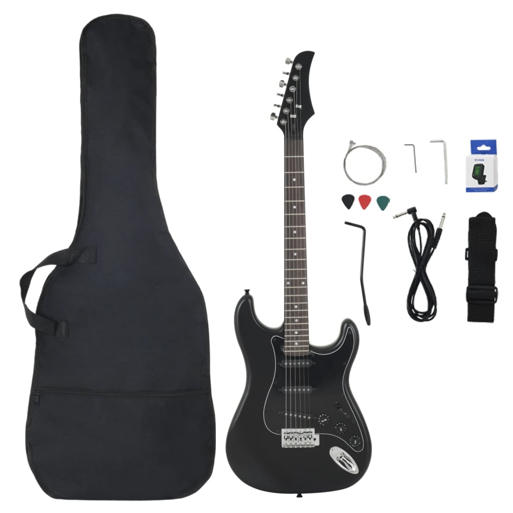 vidaXL E-Gitarre für Anfänger mit Tasche Schwarz 4/4 39"