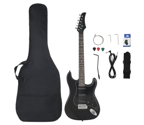 vidaXL E-Gitarre für Anfänger mit Tasche Schwarz 4/4 39"