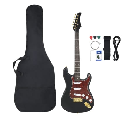 vidaXL Electric Guitar for Beginner with Bag Black and Gold 4/4 39"
