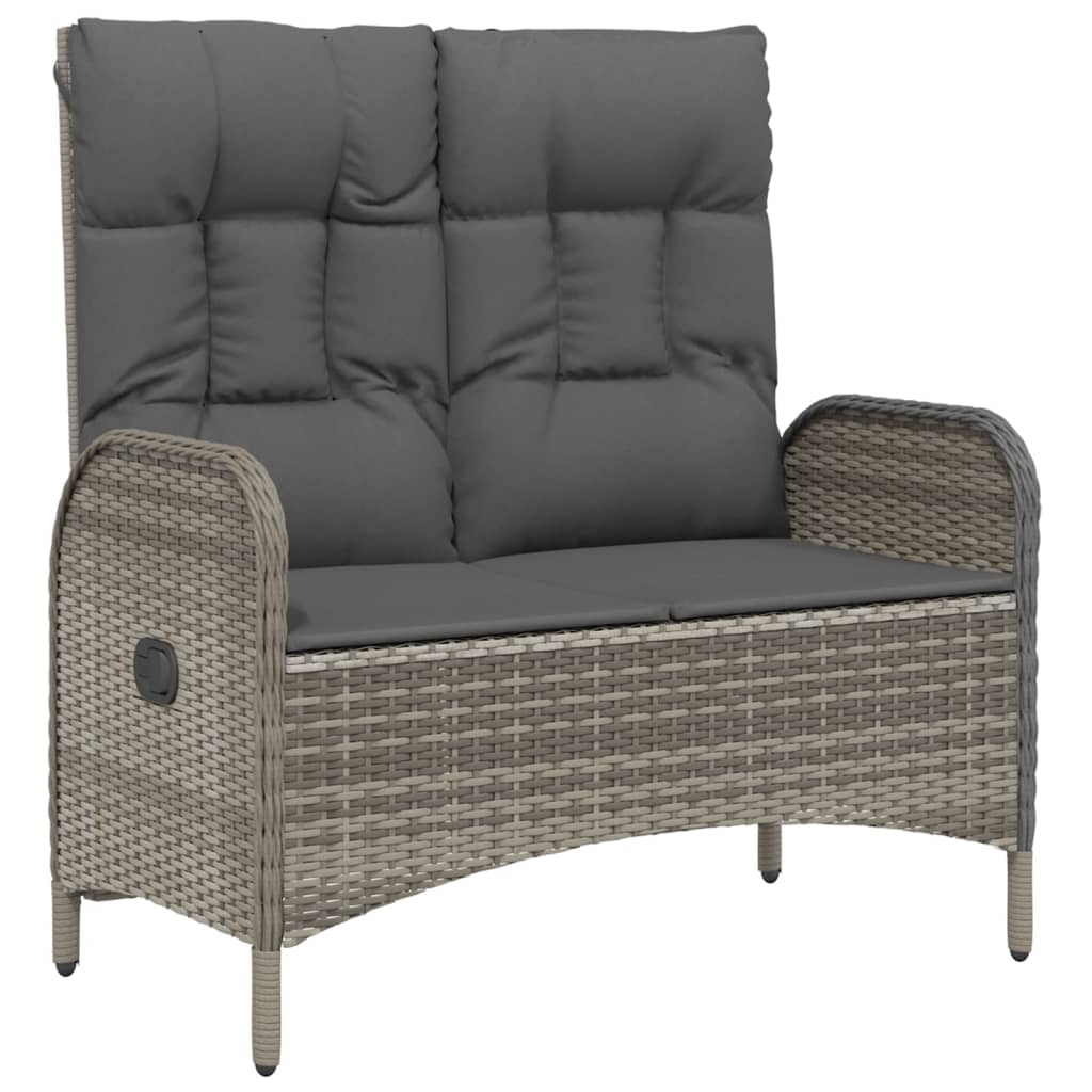 vidaXL 4-delige Tuinset met kussens poly rattan grijs afbeelding