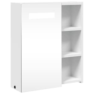 Koupelnová zrcadlová skříňka s LED osvětlením bílá 45x13x52 cm - obrázek 2